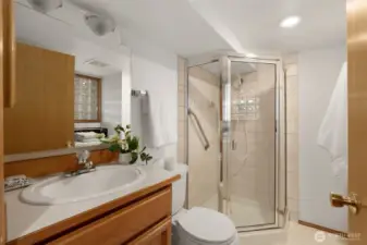 Lower level bathroom and laundry