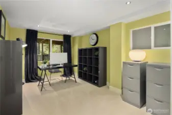 Secluded third bedroom offers versatility as an office, nursery, or flex space