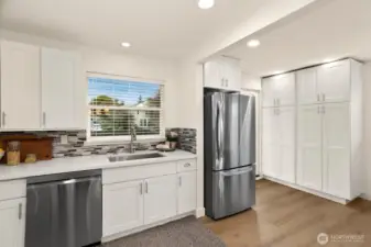 There's a large built-in pantry on the right.