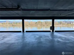 View from your two parking spaces and storage area