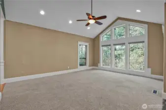 Living Room w/ Vaulted ceilings