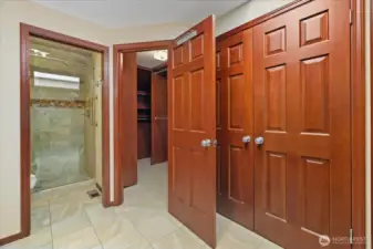 Two large closets.