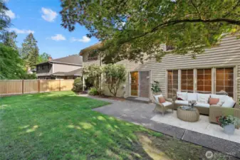 Back patio virtually staged to give you ideas on how to furnish this area.