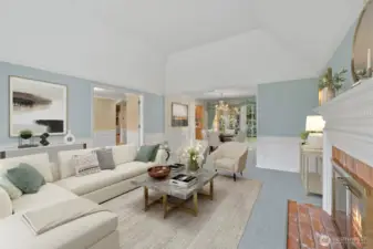 Virtual staging really shows how elegant the formal living and dining space can be.