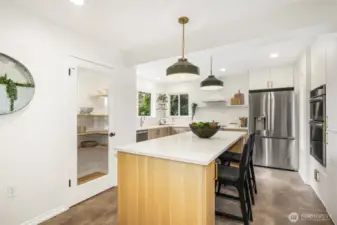 Breakfast bar and walk-in pantry.