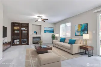 2nd Living Area w/ Fireplace (Virtually Staged)