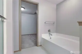 Primary Bathroom w/ a Tub & Walk-In Closet