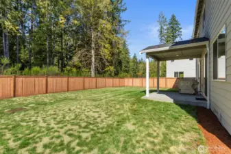 Covered patio in back
