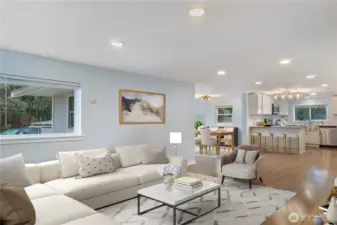 2.1 Virtually Staged - Front Entry & Living Room