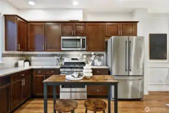 Stainless steel appliances and gas range