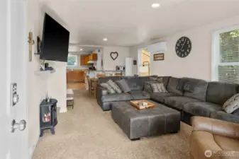 As you enter into the home you see the living room and open floor concept.