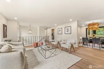 Looking towards the entry from the formal living, formal dining room to the right.