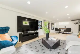 Finished with high ceilings.