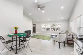 The open kitchen is awesome – it really connects the kitchen and living area, making the space feel bigger and super welcoming!