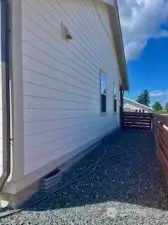 Gravel on the other side for easy upkeep too.