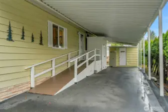 Covered carport and shed