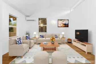 Virtually staged living room