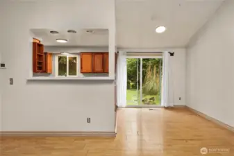 Dining area off living room and kitchen