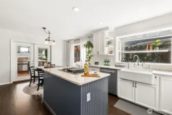 Slip out the French doors with the drinks & condiments - barbecue's on!