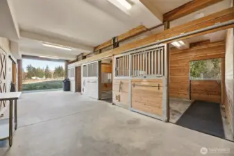 Barn aisle. Fly control system included