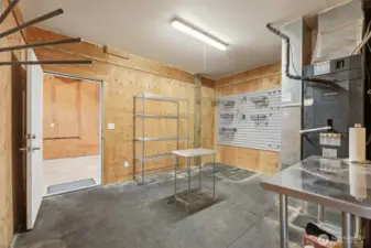 Tack room looking out toward garage