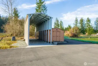 RV carport with 30amp and 50 amp plug ins