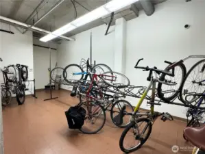 Secure bike storage.