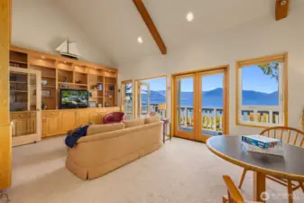Main floor family room with view deck access and lofted sleeping quarters!