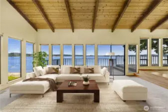 Virtually staged living room.