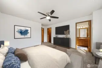 Primary bedroom 2nd view  Virtually staged -