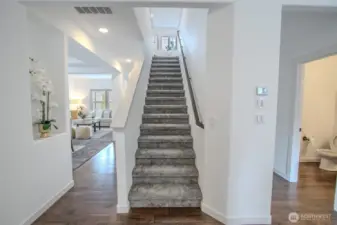 Entry & Stairway View:
