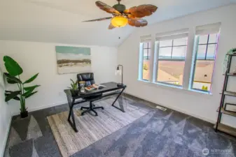 Office (with desk and large window)
