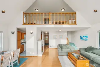 Notice the lovely loft upstairs.