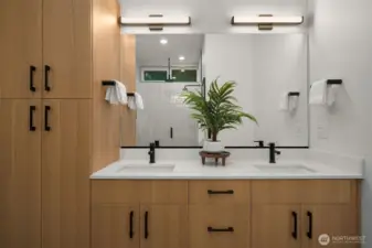 Look at all that storage in the Primary Bathroom!!