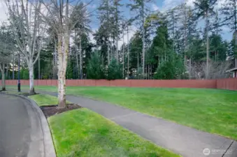 This is the community green space across from the home.  This home is so close to the trailhead of the community trail.