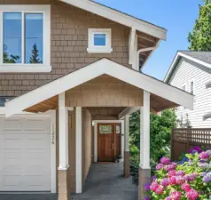 Long covered front porch entrance