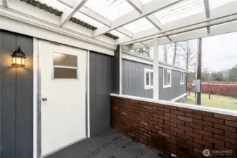 Covered Entry from the Laundry/Mud Room