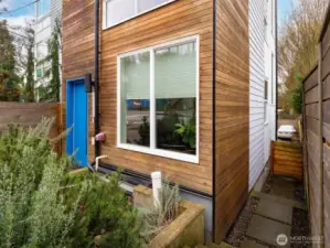 Easy access walkway to back parking spot