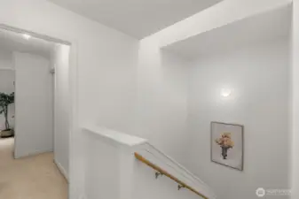Skylight above stairs provides lots of natural light