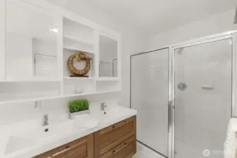 All upstairs bathrooms are fully remodeled with gorgeous dual sinks