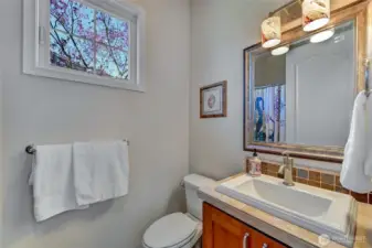 Full bath attached to second bedroom.