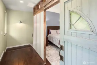 Door to the bedroom of the apartment