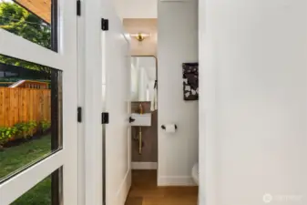 Powder Bath near backdoor entrance.