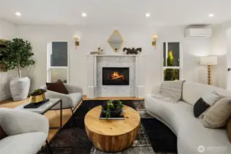 Main Floor Living with gas Fireplace.
