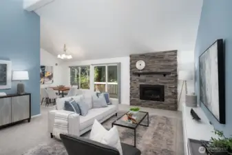 Easy to connect with open living room and dining room access.