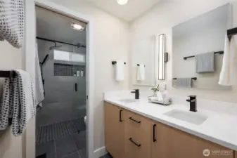 Primary en suite was recently updated to include double sinks.