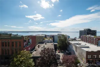 Puget sound views from 7th floor balcony amenity
