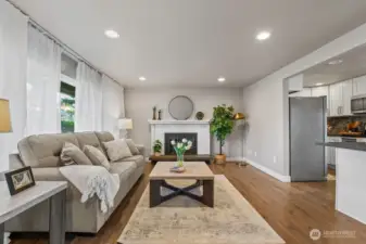 lots of natural light brightens this open living space.  The hub of the house!