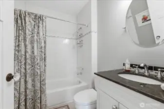 Main full bath with georgeous tile work