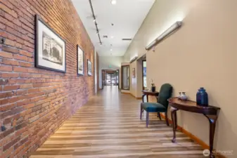 Hallway to elevator from A St. entrance
